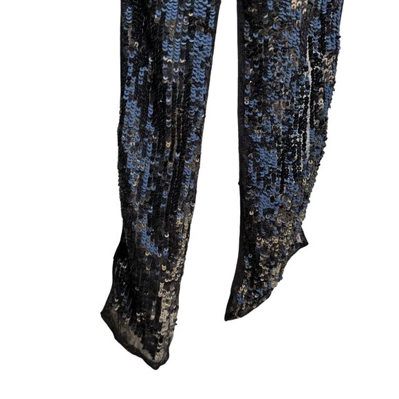 Valerie Stevens Womens Black Glam Party Sequin Mesh Scarf Wrap Belt Tie New OS - Picture 6 of 6